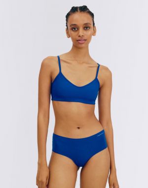 Organic Basics Naked Rib Bralette Vibrant Blue