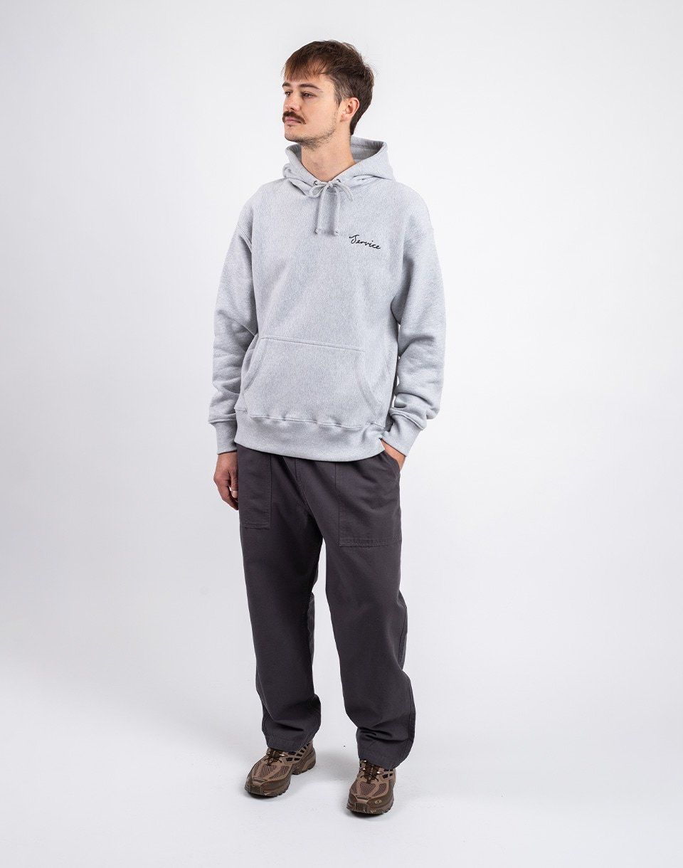 Service Works Script Logo Hoodie MARL GREY