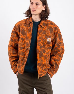 Carhartt WIP Duck Detroit Jacket Camo Duck, Green/Turmeric garment dyed