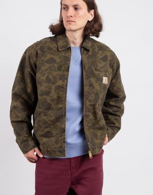 Carhartt WIP Duck Detroit Jacket Camo Duck, Green/Office Gree garment dyed