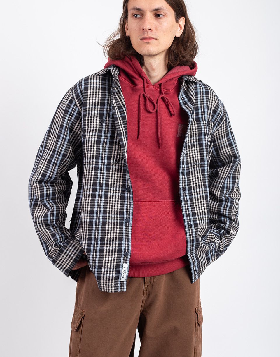 Carhartt WIP L/S Mandlik Shirt Mandlik Check, Dark Navy