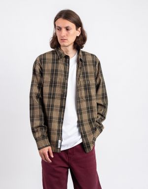 Carhartt WIP L/S Mandlik Shirt Mandlik Check, Office Green