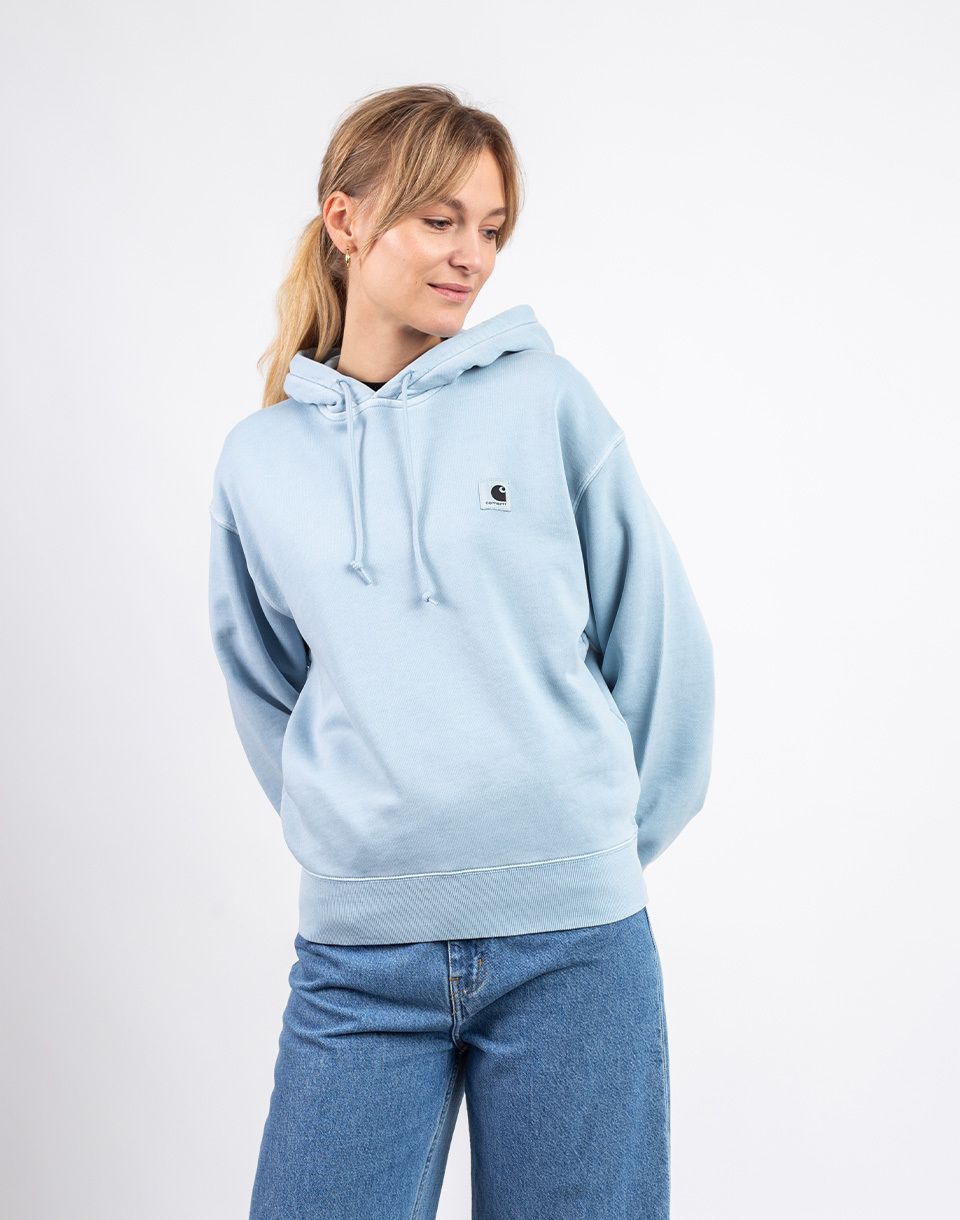 Carhartt WIP W' Hooded Nelson Sweat Dusty Ice garment dyed