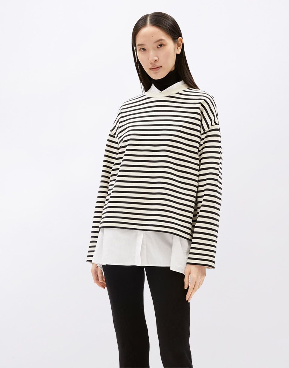 Armedangels Frankaa Maarlen Stripe 1716 undyed-black