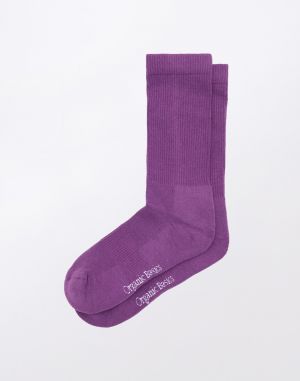 Organic Basics Core Tennis Crew Socks 2-pack Aubergine