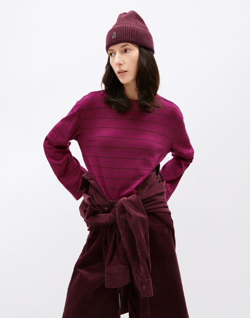 Armedangels Marynaa Fine Stripe 2998 cherry juice - cranberry juice