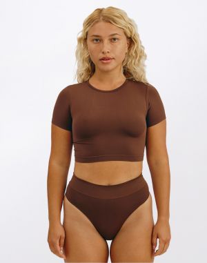 Organic Basics Smooth Thong Walnut
