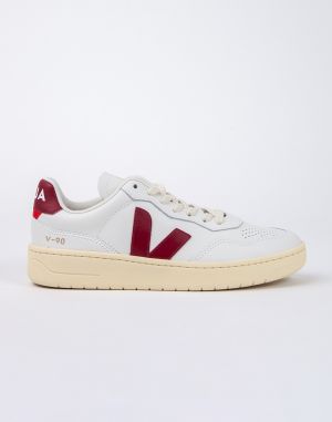 Veja V-90 O.T. Leather EXTRA-WHITE_MARSALA