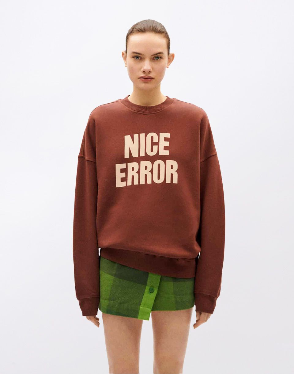 Thinking MU Coffee Nice Error Sweatshirt BROWN