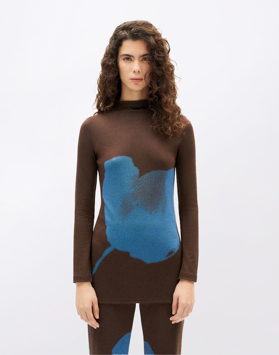 Thinking MU Flower Vela Top BROWN