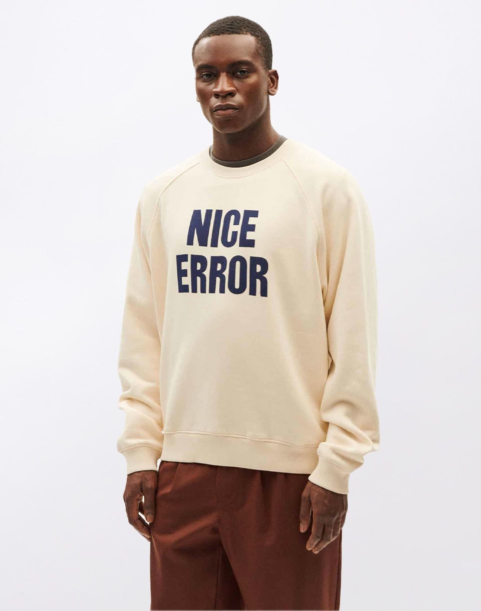 Thinking MU Winter White Nice Error Sweatshirt WHITE