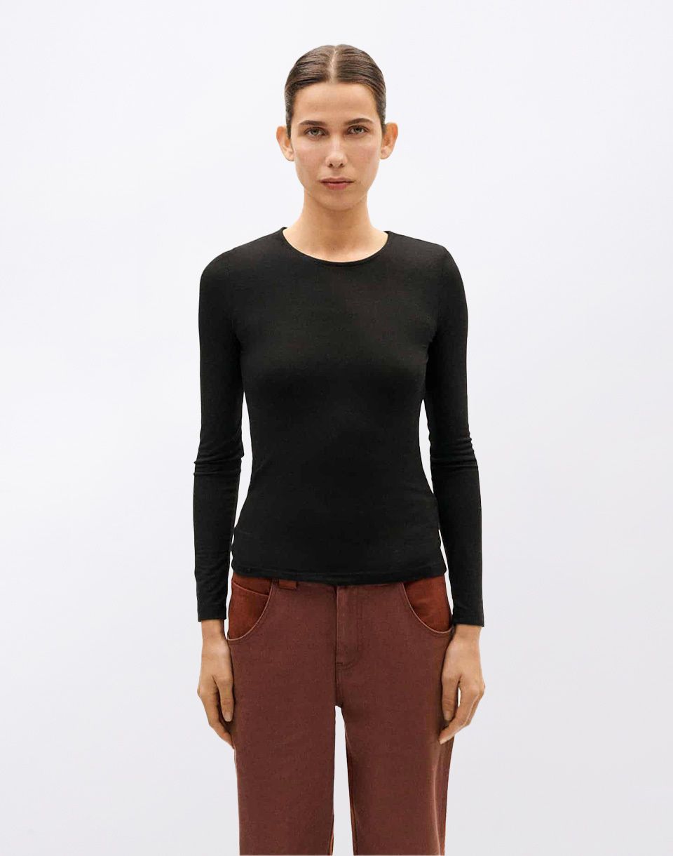 Thinking MU Black Brisa Cachemire Top BLACK
