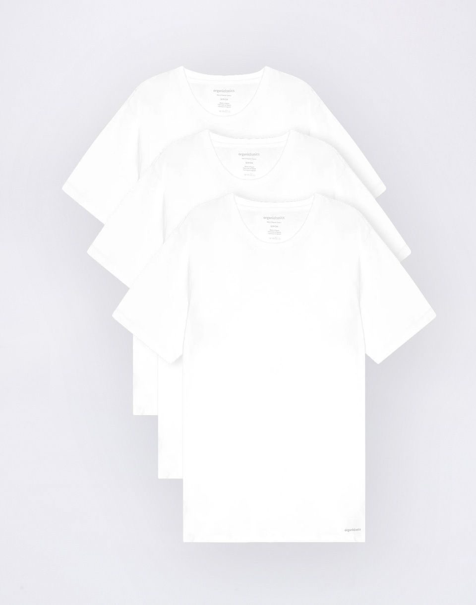 Organic Basics True Crewneck Tee 3-Pack White / White / White