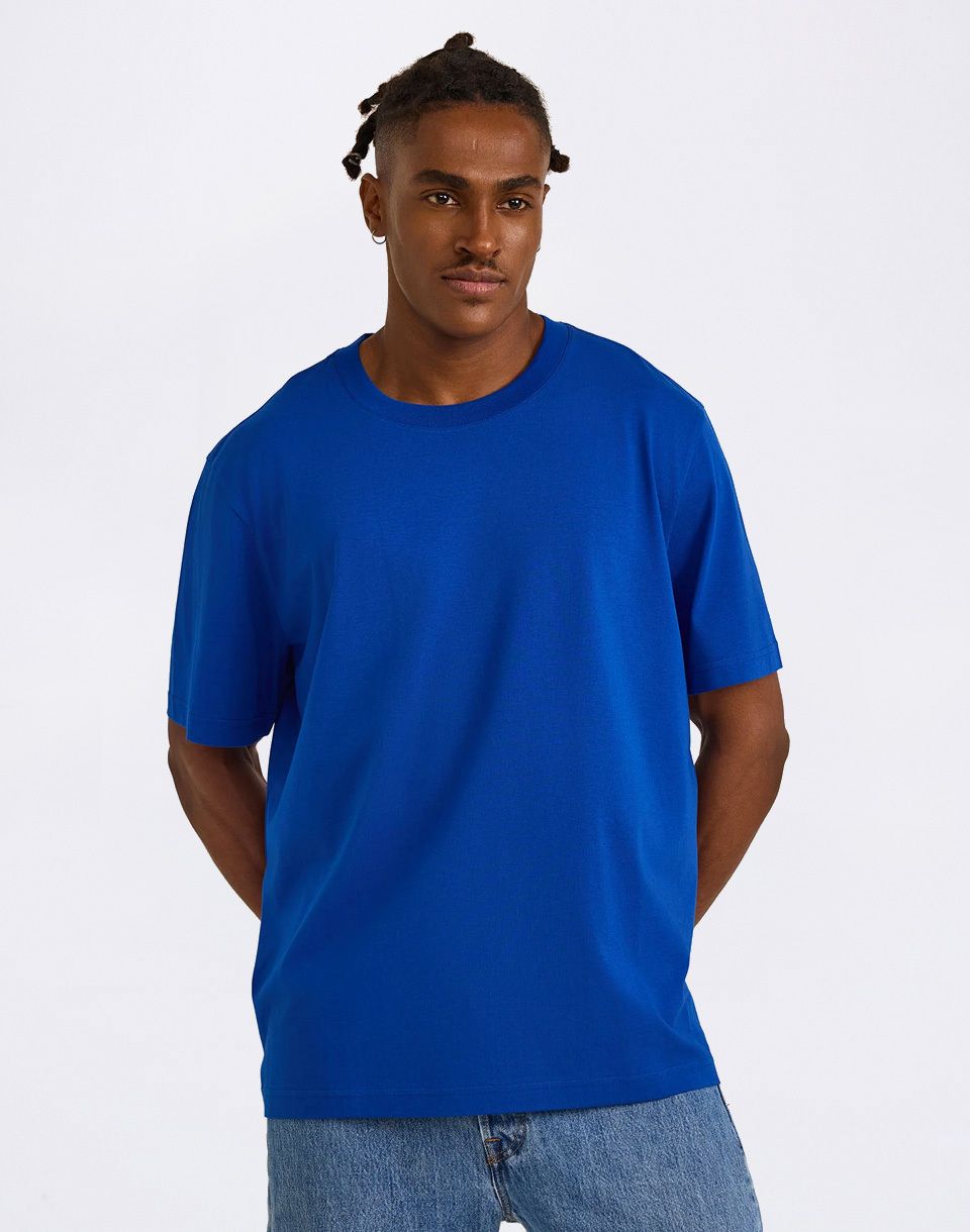 Organic Basics True Heavy Boxy Fit Tee Vibrant Blue