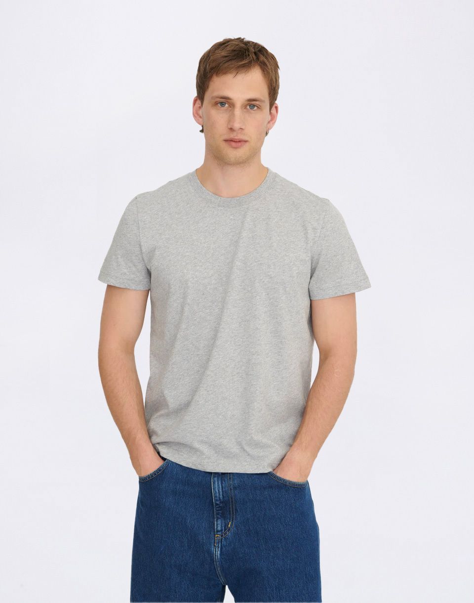 Organic Basics True Regular Fit Tee Grey Melange