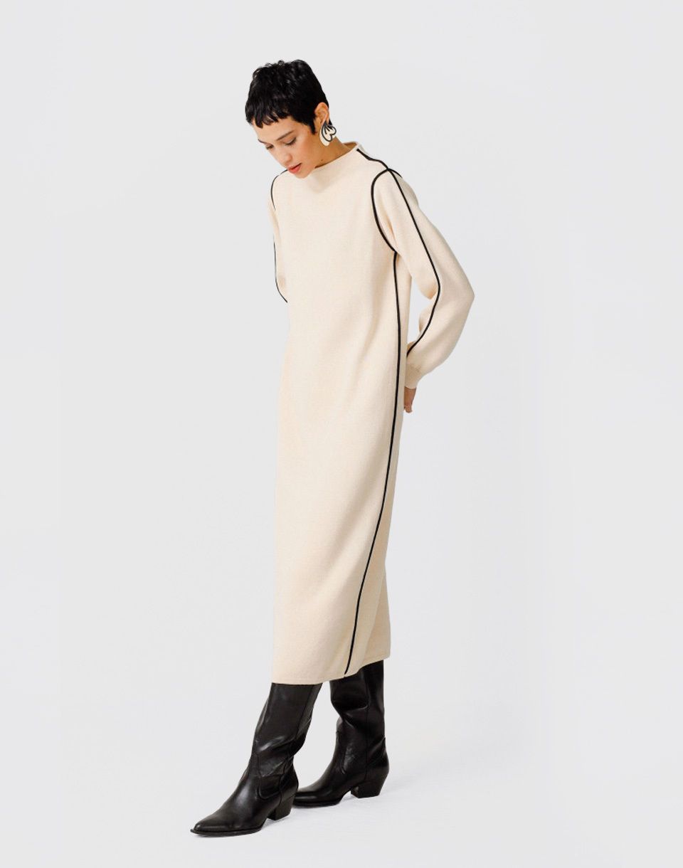 SKFK Leda GOTS Dress F2413 Cream