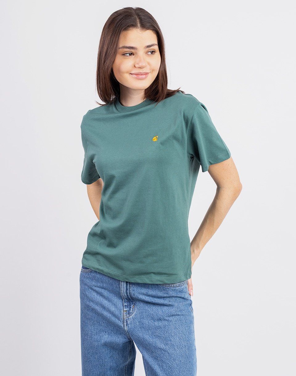 Carhartt WIP W' S/S Chase T-Shirt Silver Pine/Gold