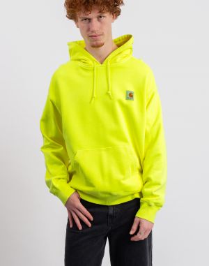 Carhartt WIP Hooded Industry Sweat Lumo Yellow garment dyed