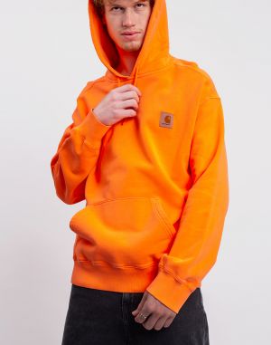 Carhartt WIP Hooded Industry Sweat Lumo Orange garment dyed