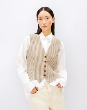 Armedangels Sineriaa Check 2248 sand stone