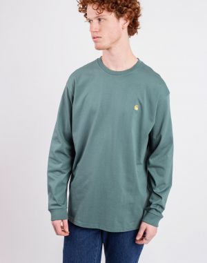 Carhartt WIP L/S Chase T-Shirt Silver Pine/Gold