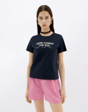 Thinking MU Navy Classic Sun T-Shirt Ida NAVY