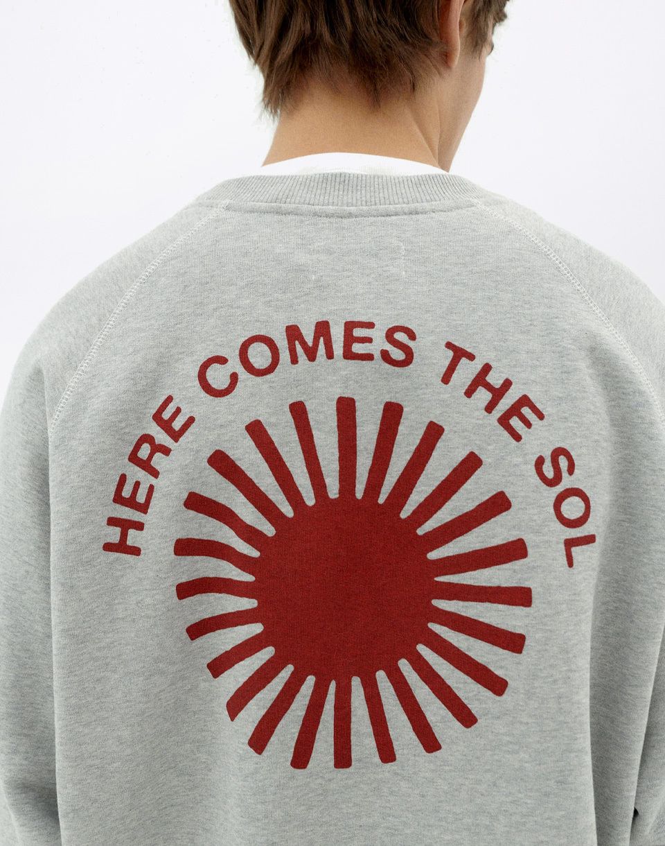 Thinking MU Pepe Sun Retro Gray Sweatshirt GREY