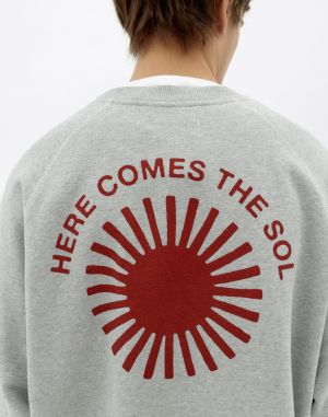 Thinking MU Pepe Sun Retro Gray Sweatshirt GREY