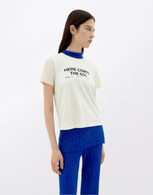 Thinking MU White Classic Sun T-Shirt Ida WHITE