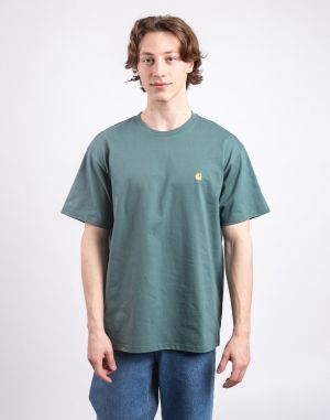 Carhartt WIP S/S Chase T-Shirt Silver Pine/Gold