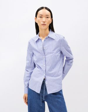 Armedangels Louilaa Striped 3083 white-lapis blue