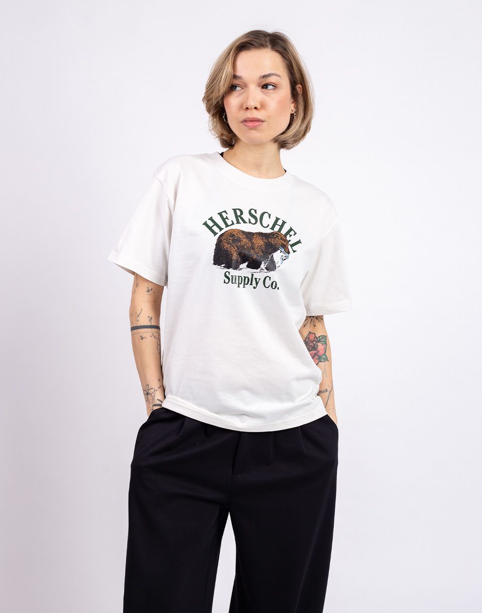 Herschel Supply Grizzly Tee Women's Blanc de Blanc