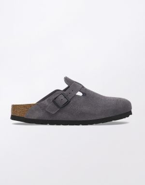 Birkenstock Boston Suede Leather Velvet Grey