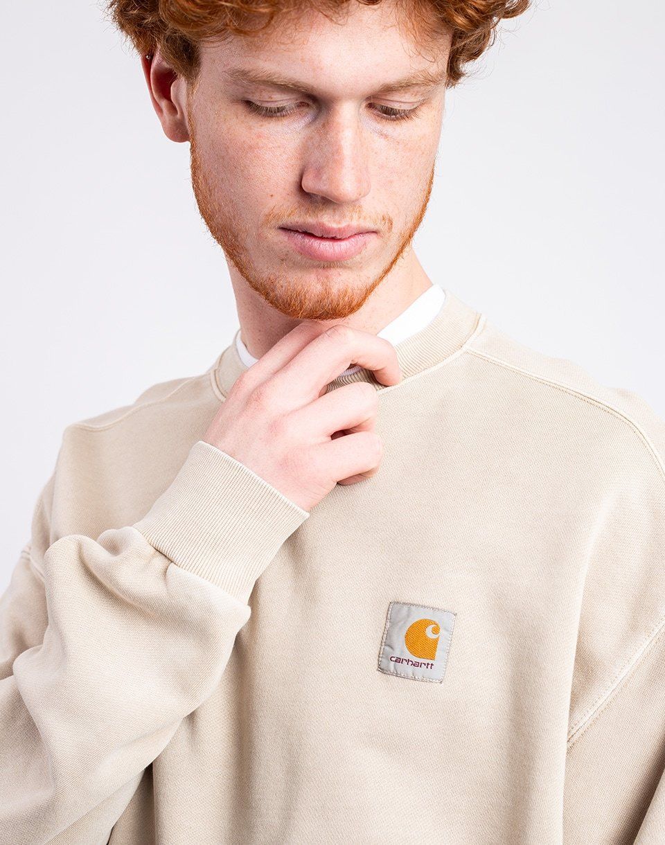 Carhartt WIP Nelson Sweat Fleur De Sel garment dyed