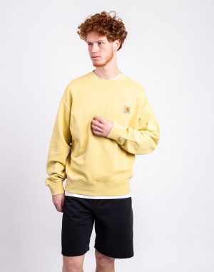Carhartt WIP Nelson Sweat Air Yellow garment dyed