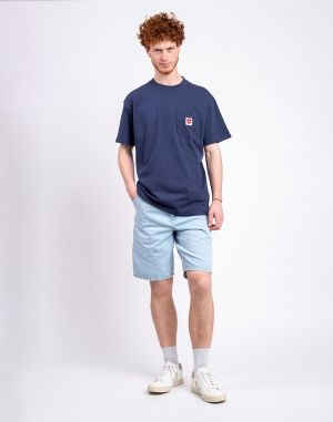 Carhartt WIP Single Knee Short Blue heavy stone wash