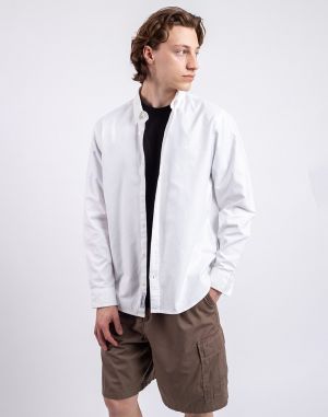 Carhartt WIP L/S Bolton Shirt White garment dyed