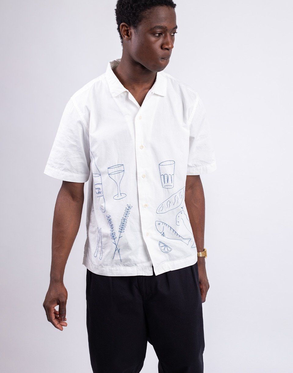 Service Works Picnic Short Sleeve Shirt OFF WHITE
