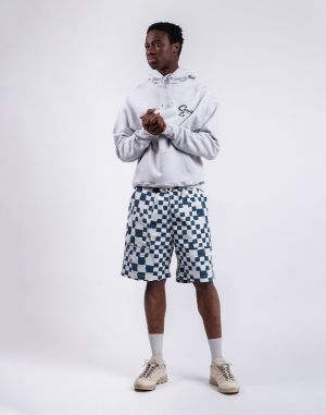 Service Works Printed Chef Short TEAL CHECKER