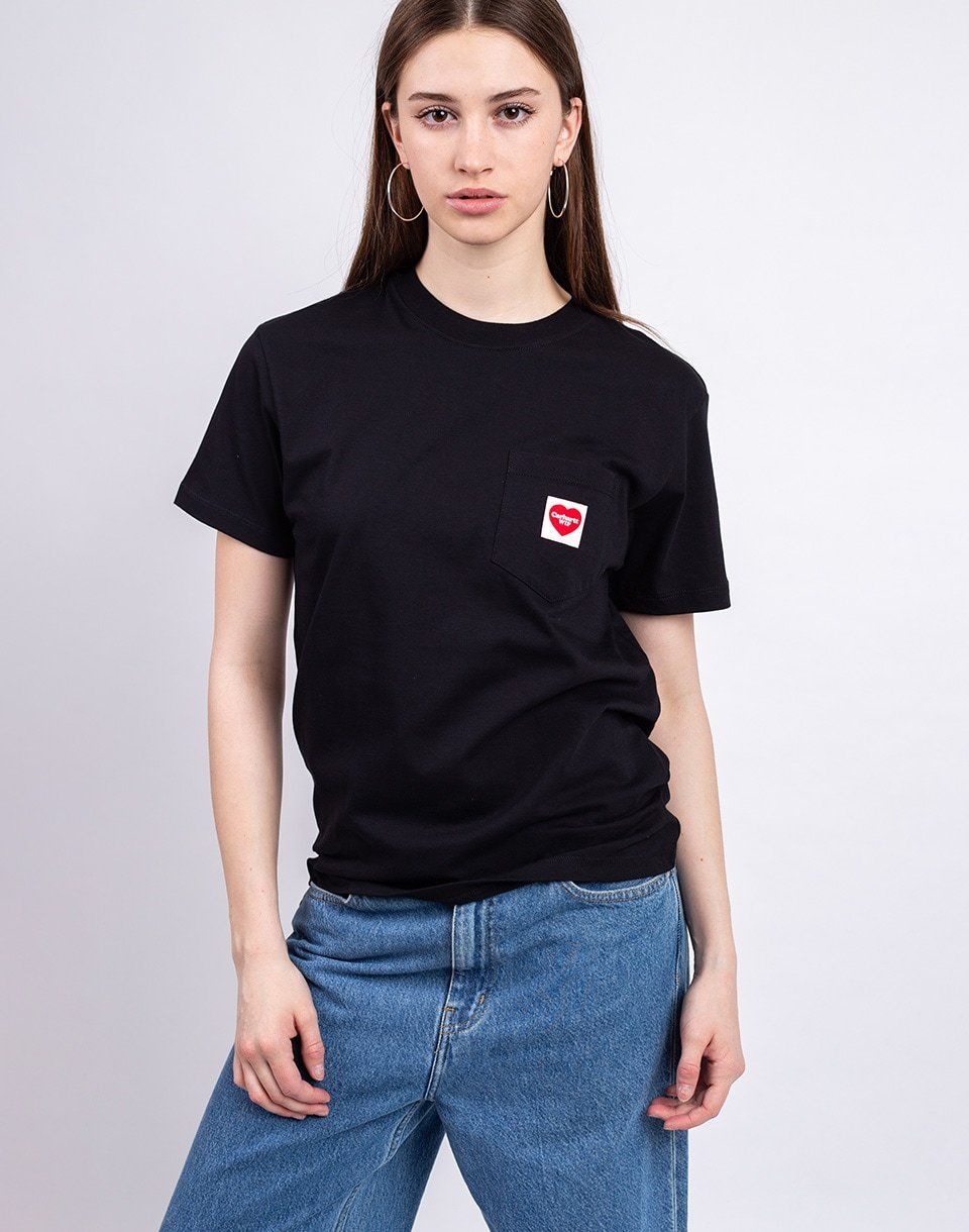 Carhartt WIP W' S/S Pocket Heart T-Shirt Black/Red