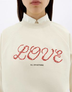 Thinking MU Love Heart Bonnie Sweatshirt WHITE