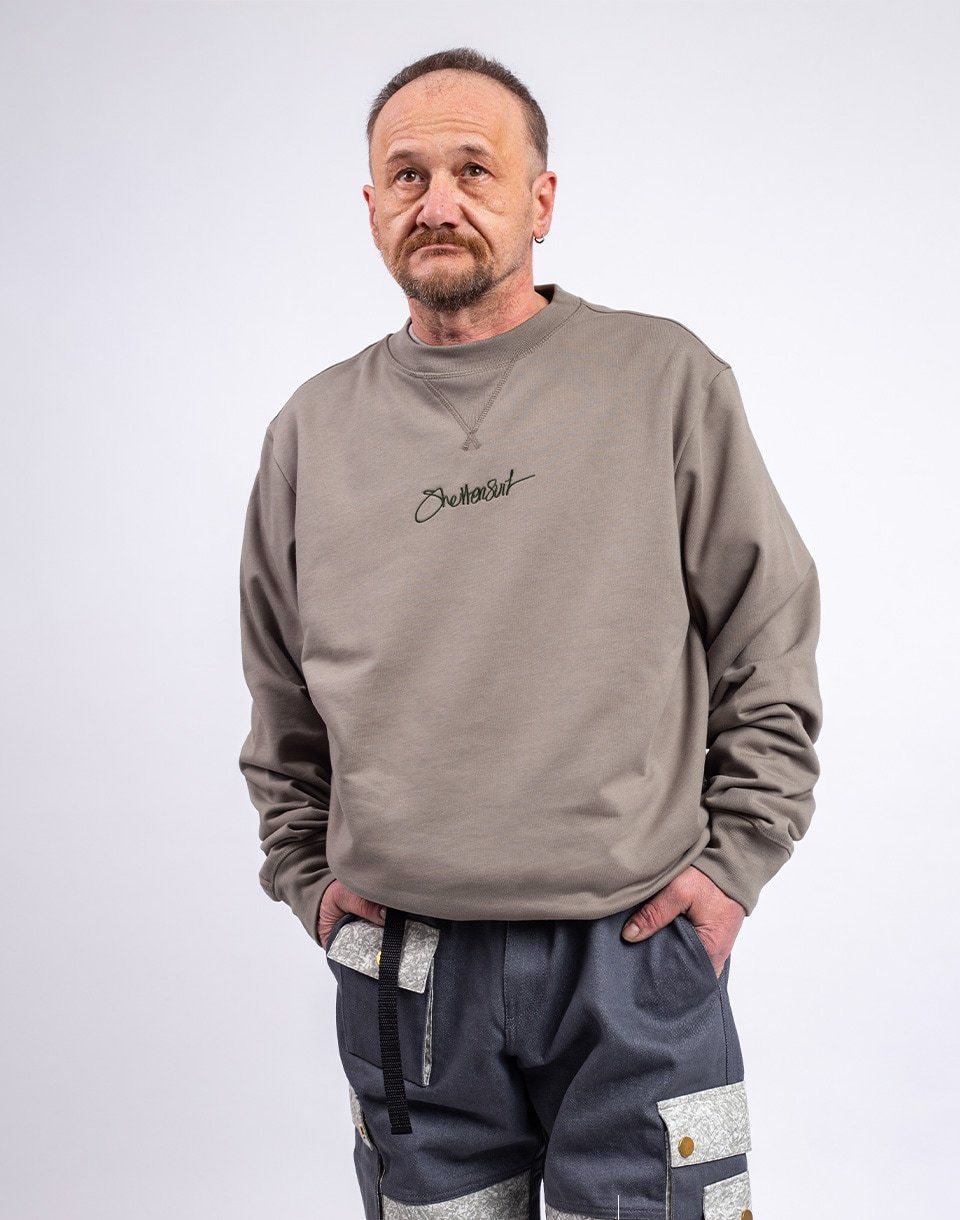 ONE OF XX Sheltersuit Logo Crewneck Sweat Army green