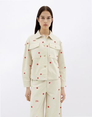 Thinking MU Sol Chain Frans Jacket ECRU