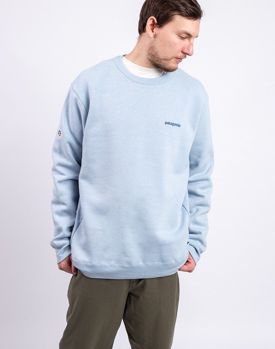 Patagonia Fitz Roy Icon Uprisal Crew Sweatshirt Fleck Blue