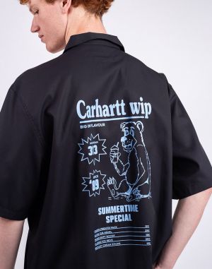 Carhartt WIP S/S Deli Shirt Black/Bluebird