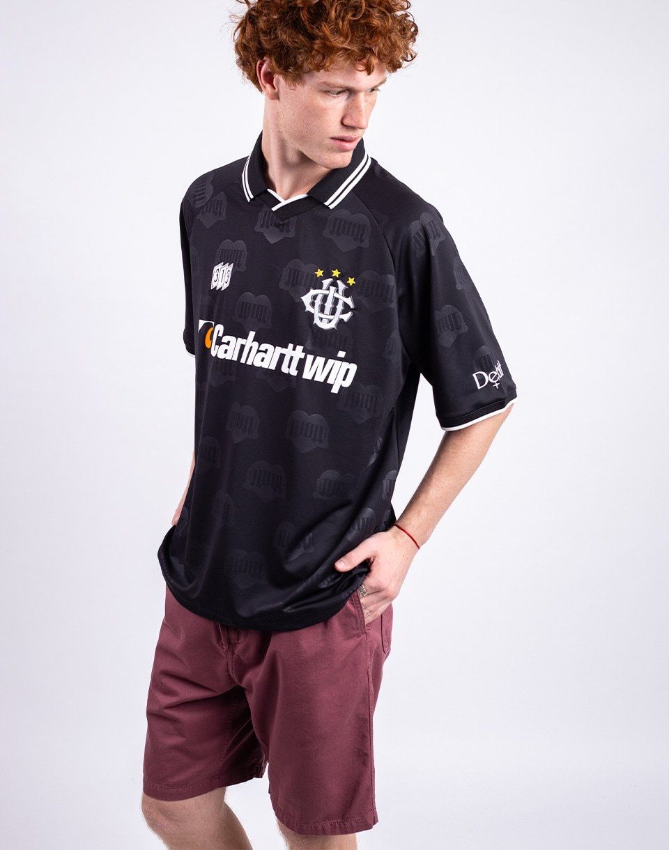 Carhartt WIP S/S HarttÉs Football T-Shirt Heart Train Jacquard, Black