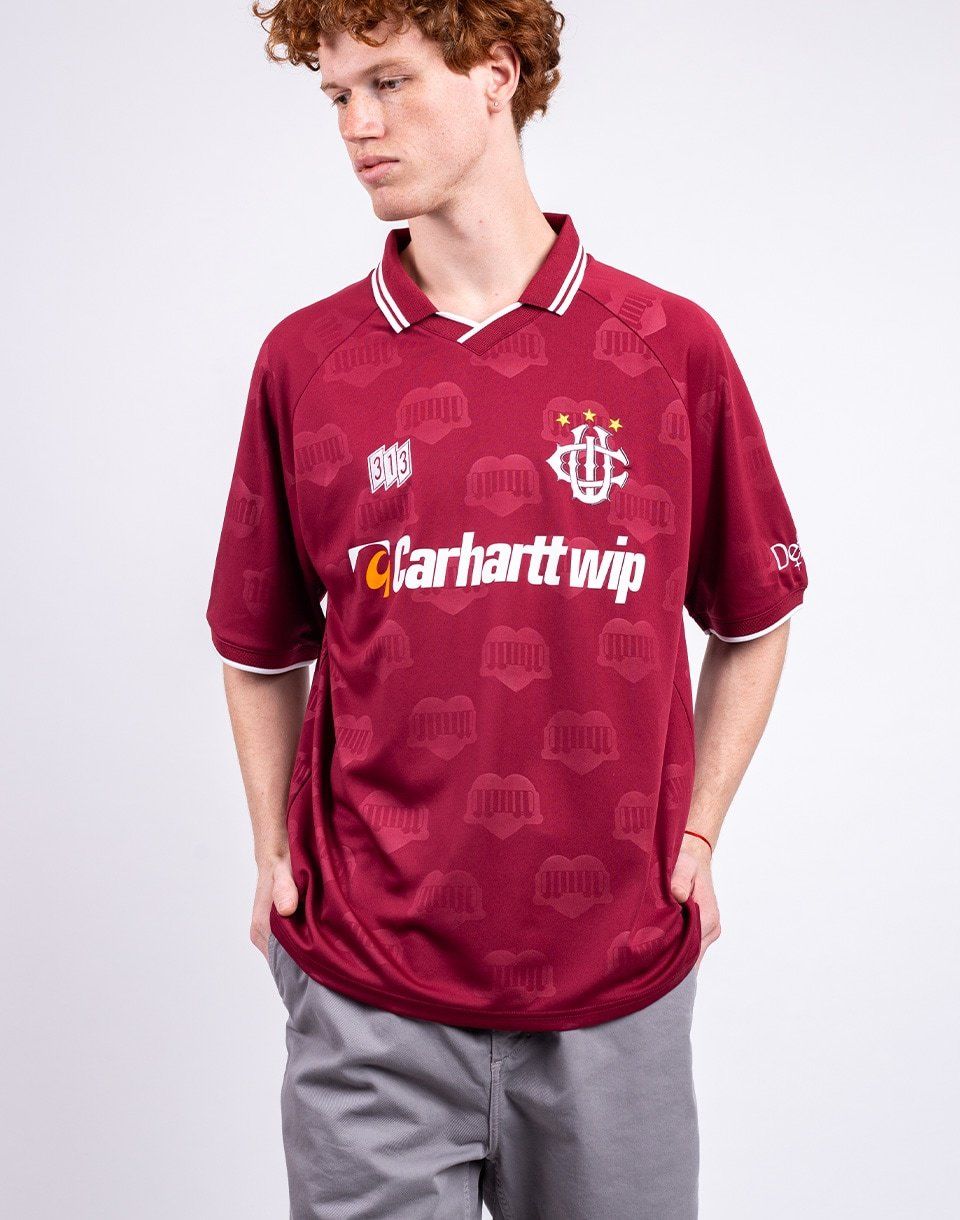 Carhartt WIP S/S HarttÉs Football T-Shirt Heart Train Jacquard, Mulberry