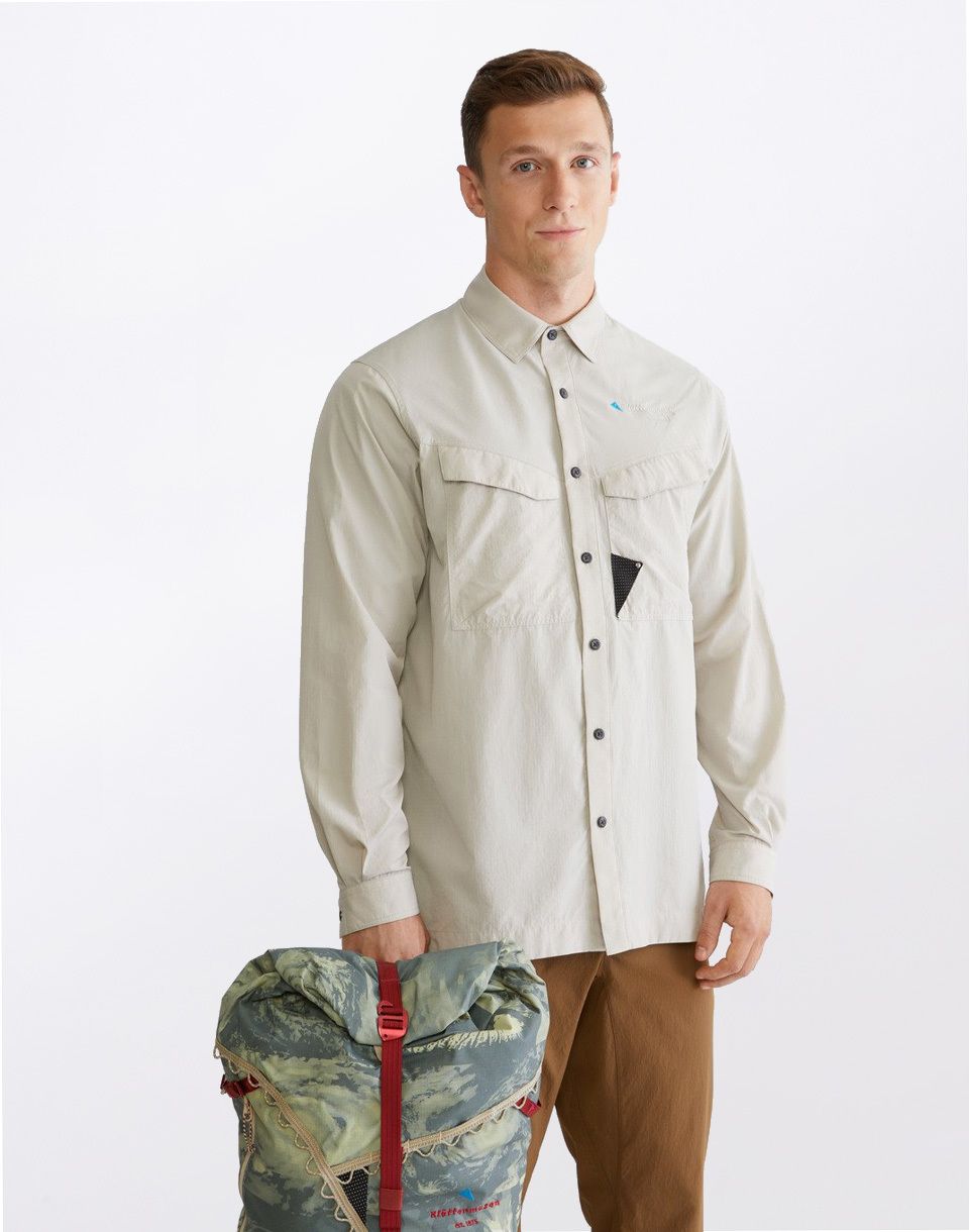 Klättermusen Syn LS Shirt M's 117 Silver Creme