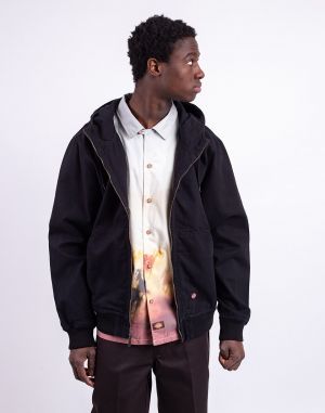 Dickies Duck Canvas Hooded Unlined Jacket STONE WASHED BLACK