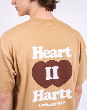 Carhartt WIP S/S Heart II Hartt T-Shirt Dusty H Brown